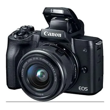 Canon EOS M50 15-45mm Mirrorless Digital Camera (Black) with Canon EOS Camera Gadget Bag, 64GB SD Card, Flexible 12" Spider Tripod, and Battery & Charger Pack Bundle (5 Items)