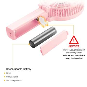 EasyAcc Mini Handheld Fan, USB Desk Fan Small Personal Portable Stroller Table Fan with Rechargeable...