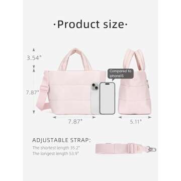 WESTBRONCO Small Puffer Crossbody Bags for Women, Puffy Quilted Purse Nylon Shoulder Handbag with Ad...