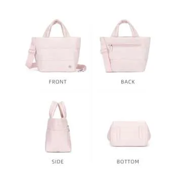 WESTBRONCO Small Puffer Crossbody Bags for Women, Puffy Quilted Purse Nylon Shoulder Handbag with Adjustable Strap