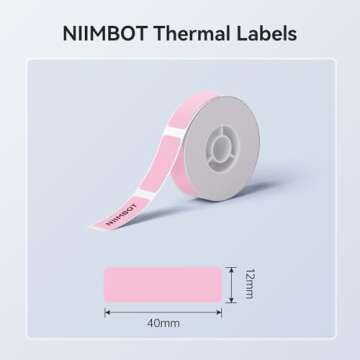 NIIMBOT Label Maker Tape - 160 Pink Labels for Organizing