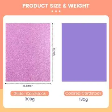 HTVRONT Colored Cardstock Paper Bundle, 60 Sheets 20 Colors, Glitter Cardstock and Colored Card Stock 8.5 x 11in, Thick Glitter Cardstock for Cricut Machine, Christmas Birthday Wedding Party Decor