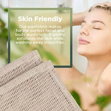 Bean Products Hemp Washcloth - Loose Weave Design for Effective Cleaning - Open Knit Exfoliating Wash Cloth - Fast Drying, Hemp & Organic Cotton - 10” x 12”, 2 Pack