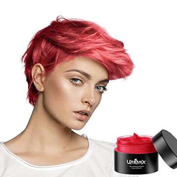 UrbanX Washable Hair Coloring Wax Material Unisex Color Dye Styling Cream Natural Hairstyle Pomade Temporary Party Cosplay Natural Ingredients (Red)