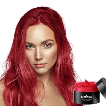 UrbanX Washable Hair Coloring Wax Material Unisex Color Dye Styling Cream Natural Hairstyle Pomade Temporary Party Cosplay Natural Ingredients (Red)