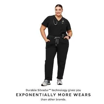 FIGS YOLA High Waisted Scrub Pants - Black Women's Comfort Wear