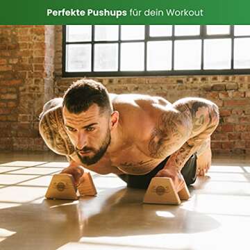 WOODPOWER® - PowerBars, Wooden Parallettes Push Up Bars, Eco-Friendly Fitness Equipment
