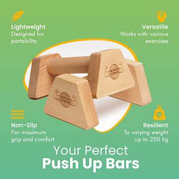 WOODPOWER PowerBars - Eco-Friendly Push Up Bars