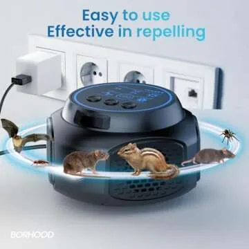 BORHOOD Mouse Repellent Ultrasonic Plug in, Mice Repellent Indoor with 4 Working Modes, Rodent Squirrel Rat Spider Repellent for House Attic Garage Warehouse Basement Office