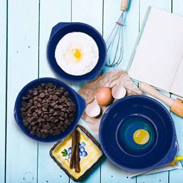 GLAD Mixing Bowls with Pour Spout, Set of 3 Nesting Design Saves Space Non-Slip, BPA Free, Dishwashe...