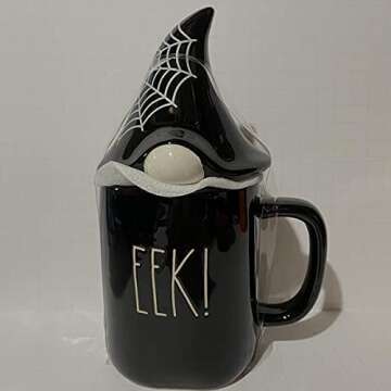 Rae Dunn EEK Halloween Mug - With topper - Ceramic - 16 oz