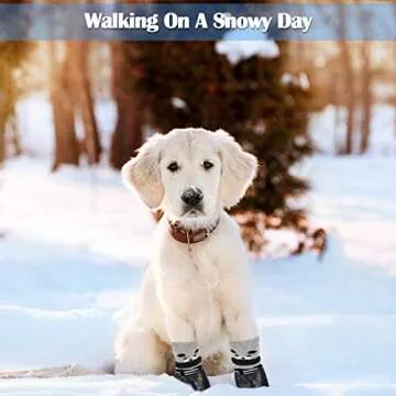 Weewooday 2 Sets Dog Boots Shoes Socks Waterproof Cat Shoes Rain Snow Dog Booties Anti-Slip Cat Sock Booties with Adjustable Drawstring for Small Puppy(Large)