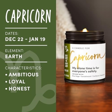 Capricorn Gifts for Women - Astrology Candles 9oz