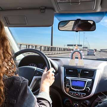 3 Pieces Boho Rainbow Car Charm Essential Oil Diffusers for Car Cute Car Air Fresheners Handmade Han...