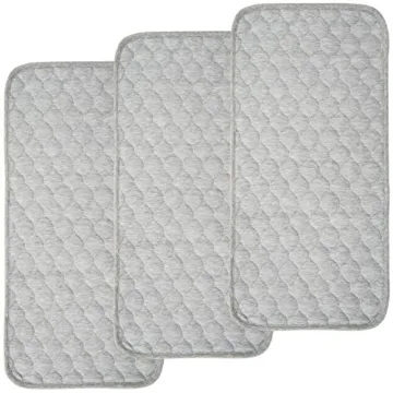 BlueSnail Quilted Waterproof Changing Pad Liners 3 Count Gray 13” x 27”