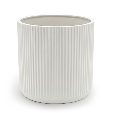 Amazon Basics Ceramic Planter - Stylish 10-Inch White Pot