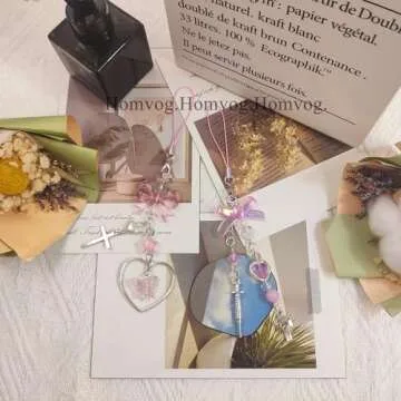 Homvog 1-4PCS Cute Phone Charms Aesthetic Y2K Cell Phone Charms Strap Pink Strawberry Butterfly Star...