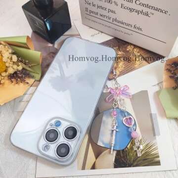 Homvog 1-4PCS Cute Phone Charms Aesthetic Y2K Cell Phone Charms Strap Pink Strawberry Butterfly Star Phone Charm Y2K Accessories for Phone Bag Keychain Airpods Camera Pendants Decor, metals