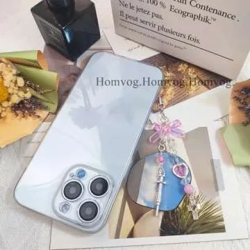 Homvog 1-4PCS Cute Phone Charms Aesthetic Y2K Cell Phone Charms Strap Pink Strawberry Butterfly Star Phone Charm Y2K Accessories for Phone Bag Keychain Airpods Camera Pendants Decor, metals