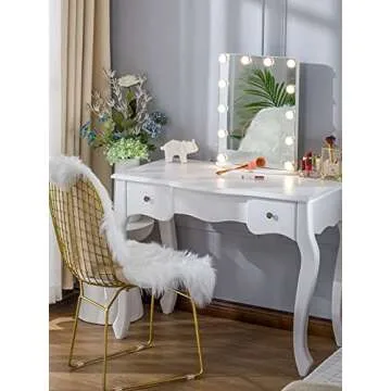 LUXFURNI Hollywood Makeup Mirror w/USB Power