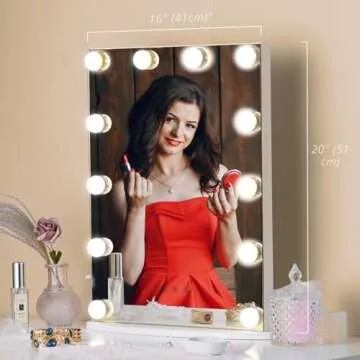LUXFURNI Hollywood Makeup Mirror w/USB Power