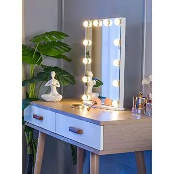 LUXFURNI Hollywood Makeup Mirror w/USB Power
