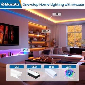 Muzata 10Pack 6.6FT/2M Wider LED Channel Silver Aluminum LED Strips Diffuser Channel with Milky White Cover U102 WW 2M