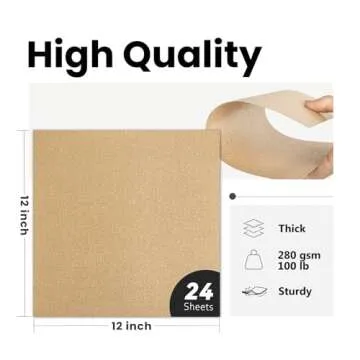 Gold Glitter Cardstock 12x12 Double-Sided 24 Sheets, Goefun Champagne Gold No-Shed Glitter Paper 280...