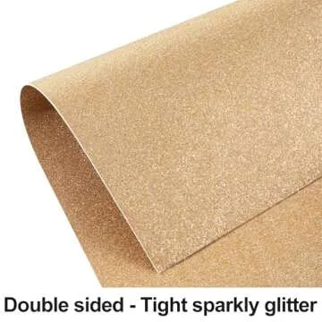 Gold Glitter Cardstock 12x12 Double-Sided 24 Sheets, Goefun Champagne Gold No-Shed Glitter Paper 280GSM/100lb Thick Card Stock for Circut, Card Making, DIY Projects, Party Decorations, Scrapbooking