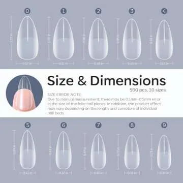 Modelones Almond Fake Nail Tips -500Pcs Medium Gel x Nail Tips Pre-shaped Half Matte Full Cover Clear Acrylic Nails Gel Kit False Nail Tip Press on Nails for Nail Extension DIY Salon