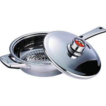 Swiss Inox 18-Piece Stainless Steel Cookware Set, Includes Induction Compatible Fry Pots, Pans, Sauc...