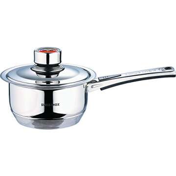 Swiss Inox 18-Piece Stainless Steel Cookware Set, Includes Induction Compatible Fry Pots, Pans, Saucepan, Casserole