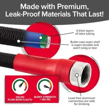 Pocket Hose Silver Bullet 2.0 Expandable Garden Hose 100FT with Nozzle