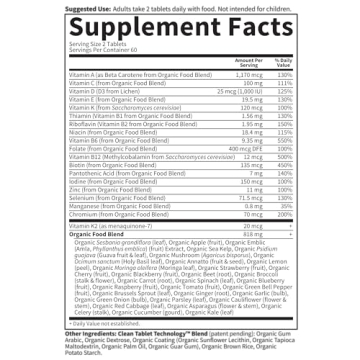 Vegan Multivitamin for Men - Organic & Non-GMO Formula