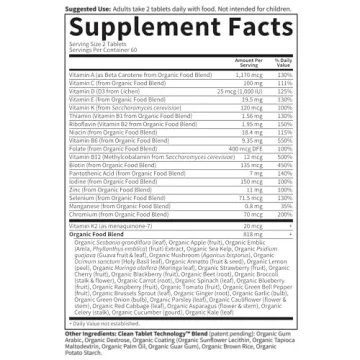 Vegan Multivitamin for Men - Organic & Non-GMO Formula