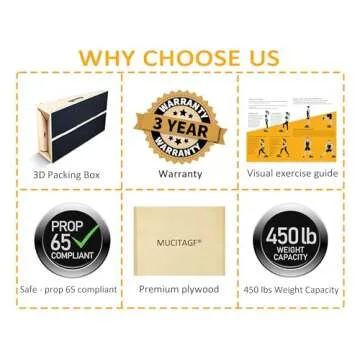 MUCITAGF Professional Slant Board, Adjustable Incline Board and Calf Stretcher, Slant Board for Calf Stretching, Calf Stretch Board