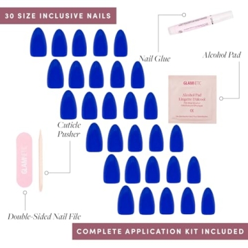 Glamnetic Cobalt Blue Press-On Nails for Effortless Style