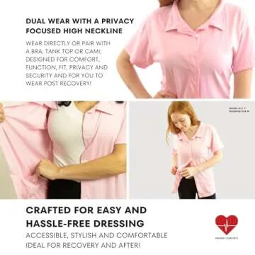 Post Op Mastectomy Recovery Top with Pockets & Fasteners