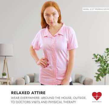 Post Op Mastectomy Recovery Top with Pockets & Fasteners