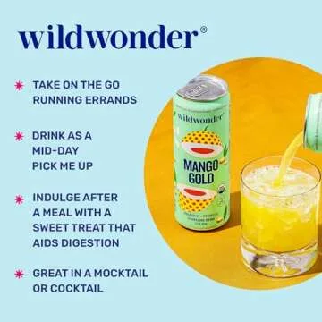 wildwonder Sparkling Probiotic Juice Drink w/Gut Health Immunity & Support 5g Fiber, Live Probiotics...