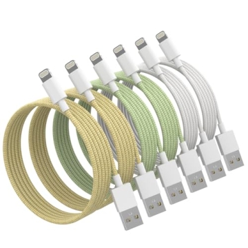 iPhone Charger Cord, [Apple MFi Certified] Lightning Cable, 6Pack (3/3/6/6/6/10 FT) Nylon Braided US...