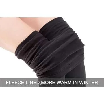 EABERN 2 Pairs Fleece Lined Tights Women,Opaque Warm Winter Thermal Pantyhose