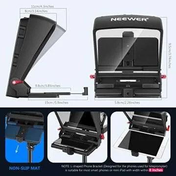 Neewer X1 Mini Teleprompter, 8" Portable Teleprompter for iPad Tablet Smartphone DSLR Cameras with Remote Control, App Compatible with iOS/Android for Online Teaching/Vlogging/Live Streaming