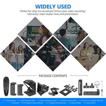 Neewer X1 Mini Teleprompter, 8" Portable Teleprompter for iPad Tablet Smartphone DSLR Cameras with Remote Control, App Compatible with iOS/Android for Online Teaching/Vlogging/Live Streaming