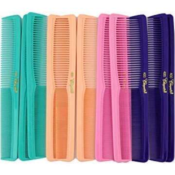 7 Inch All Purpose Hair Comb Set - 12 Professional Barber Combs
