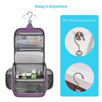 Gonex Hanging Toiletry Bag Travel Organizer Purple