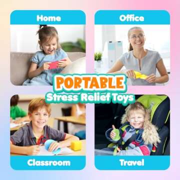 Stress Cube Fidget Toys for Kids: 4 Pack Squeeze Stress Balls Stress Relief Toys for Anxiety - Squishy Balls Sensory Fidget Toys for Kids Adults Autism in Classroom Office Party