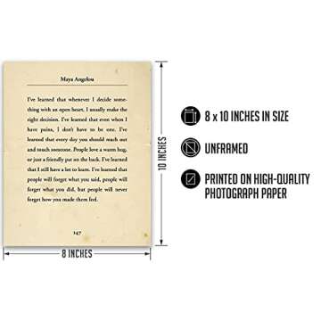 Maya Angelou Quote Wall Art Print for Inspiration
