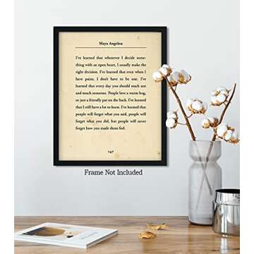 Maya Angelou Quote Wall Art Print for Inspiration