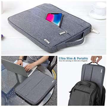 V Voova Laptop Sleeve Carrying Case 13 13.6 Inch for MacBook Air 13 M3/M2/M1 2020-2024, MacBook Pro ...